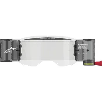 Motocyklové brýle Sada ROLL-OFF WIDE VISION pro brýle VISION 8/5/3, ALPINESTARS (čiré plexi, čepy pro strhávací slídy)