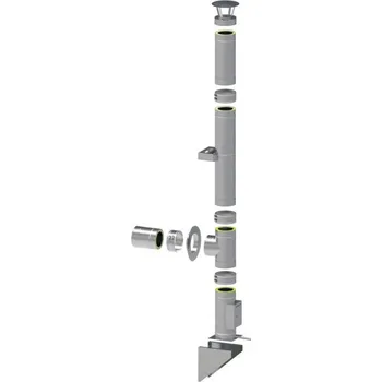 Komín Nerezový izolovaný komín výška 9,77 m, průměr 200 mm