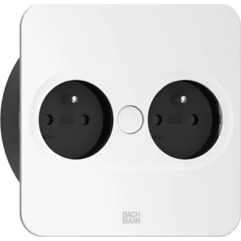 Elektrická zásuvka Bachmann Elektrická zásuvka Twist square 2x 230V / bílá matná