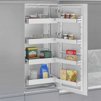 Kuchyňská skříňka Starax Potravinová skříň GALAXY 1250 - 1400 mm s tlumením / Bílá 600 mm