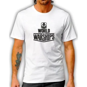 Pánské tričko VÝPRODEJ / pánské tričko WORLD OF WARSHIPS XL Bílá
