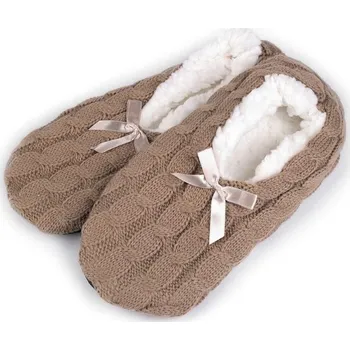 Dámské baleríny Dámské zimní balerínky s protiskluzem - 10 (vel. 39-42) béžová