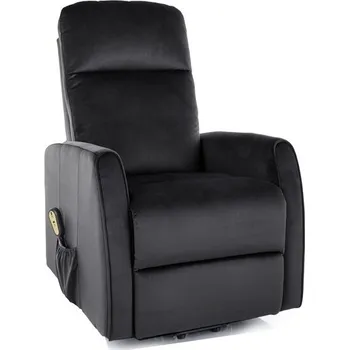 Křeslo Nábytek PEGAS s.r.o. Polohovací křeslo LETO Velvet, Černý Bluvel 19