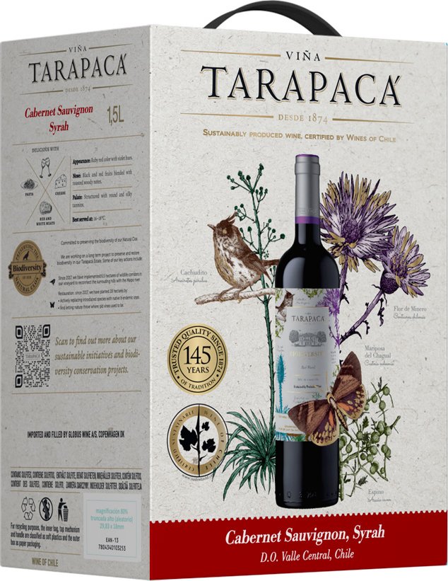Víno Tarapacá Cabernet Sauvignon/Syrah 1,5 l (bag-in-box)