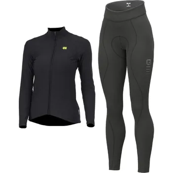 Cyklistika ALÉ Cyklistický zimní dres a kalhoty - WARM RACE+ESSENTIAL - černá