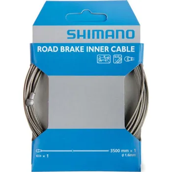 Lanko pro jízdní kolo SHIMANO brzdové lanko - BRAKE CABLE ROAD 3500mmx1,6mm - stříbrná