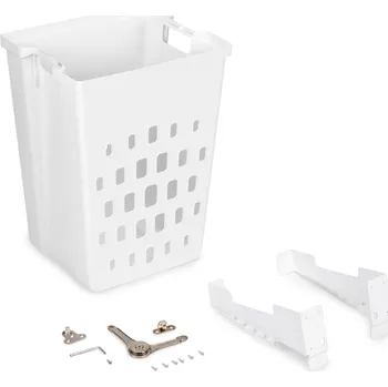 Odpadkový koš Emuca Výklopný koupelnový koš LAUNDRY / Bílá - sada 450 mm