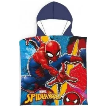 Setino - Chlapecké bavlněné pončo osuška s kapucí Spiderman Marvel