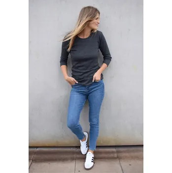 Dámské tričko tričko M.ASCH-Be original Ribbed 3/4 - Graphite XS