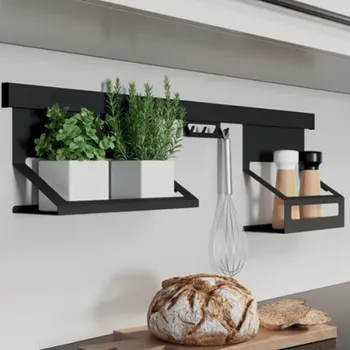 Nábytkové kování Häfele Závěsný set poliček EXCLUSIVE 900 mm / Černá matná