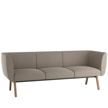 Trojmístné keslo Nido NI-K3-L-D (nízký opěrák, nohy přírodní dub)