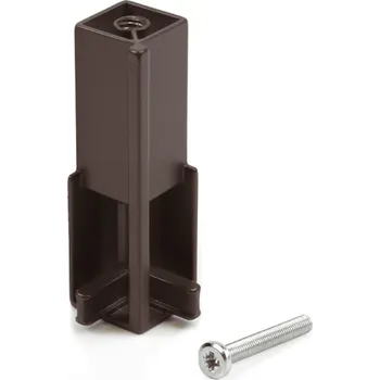 Věšák Emuca Rohový držák na šatní tyč LUXE / Tmavě hnědá