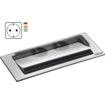 Elektrická zásuvka EVO Line Výklopná elektrická zásuvka EVOline BackFlip SCHUKO 1xUSB nabíjení / Imitace nerez