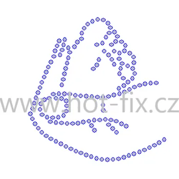 ND009 - nažehlovací hot-fix kamínková aplikace k narození dítěte, rozměry cca 6,3x6,6cm barva: broušené kameny barva 101/N Crystal /stříbrná