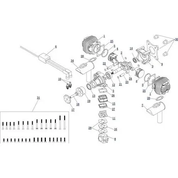 Píst motoru EME120-23 Pístní čep