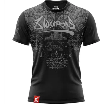 Oblečení pro bojové sporty Pánské Muay Thai tričko 8 weapons Yantra - černé XXL