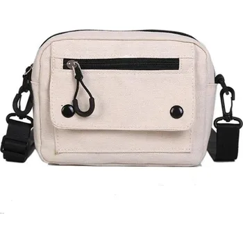 Kabelka dámská plátěná kabelka s popruhem | taška pro ženy - Bílý