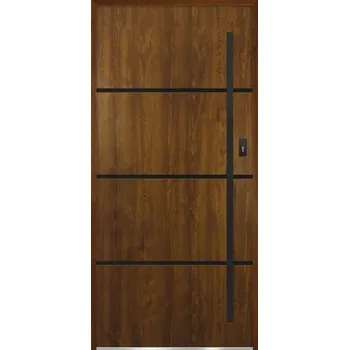 Vchodové dveře Kovové vchodové dveře S68 Unico 90P dub zlatý otevírání dovnitř