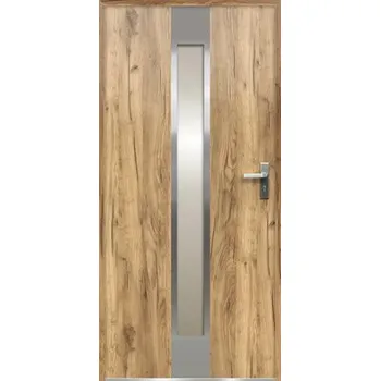 Vchodové dveře Kovové vchodové dveře S68 Neptun 90P dub sonoma otevírání dovnitř
