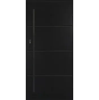 Vchodové dveře Kovové vchodové dveře S68 Unico 90L tmavý antracit otevírání dovnitř