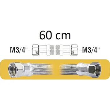 Hadice nerezová M3/4"xM3/4" 60 cm pro vodárny a čerpadla