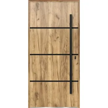 Vchodové dveře Kovové vchodové dveře S68 Unico 90P dub sonoma otevírání dovnitř