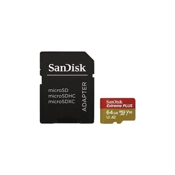 Paměťová karta SanDisk microSDXC UHS-I 64 GB SDSQXBU-064G-GN6MA SanDisk micro SDXC karta 64GB Extreme PLUS (200 MB/s Class 10, UHS-I U3 V30) + adaptér