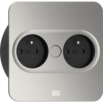 Elektrická zásuvka Bachmann Elektrická zásuvka Twist square 2x 230V / Nerez