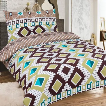 Povlečení Aaryans francouzské bavlněné povlečení Saveria hnědé 220x200/70x90cmcm