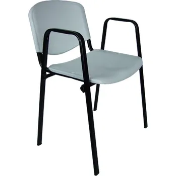 Konferenční židle ISO plastová s područkami Šedá I