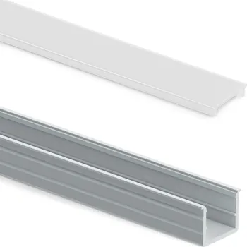 Nábytkové kování Emuca LED profil s difuzorem LYNX W / Hliník 2,35 m