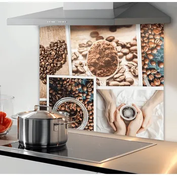 Kuchyňská pracovní deska Nobio Skleněná zástěna za varnou deskou 600 mm / Koláž 600 mm