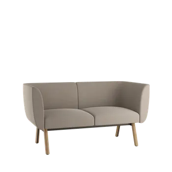 Dvojmístné keslo Nido NI-K2-L-D (nízký opěrák, nohy přírodní dub)