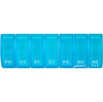 Dávkovač léků ANMED Anabox 13,5 x 4,8 x 1,9 cm 7 dní mix barev
