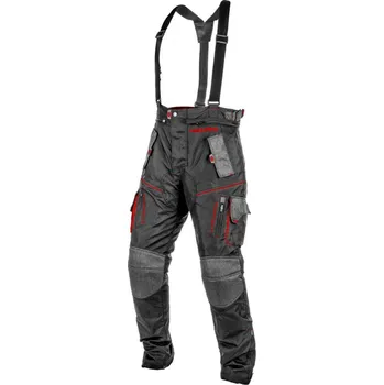 Moto kalhoty Enduro kalhoty TRAILER, 4SQUARE - pánská (černá,červená) 2025 2XL