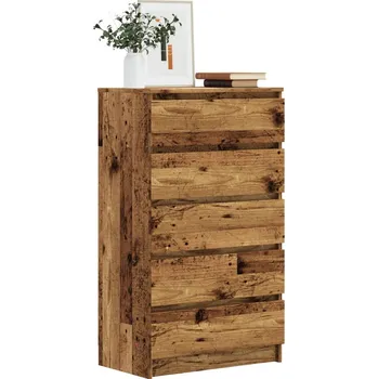 přebalovací pult a komoda Zásuvková komoda old wood 60 x 36 x 103 cm kompozitní dřevo Hnědá 855996