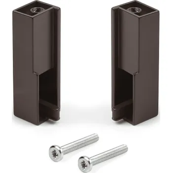 Věšák Emuca Sada koncovek na šatní tyč LUXE - horní montáž / Tmavě hnědá