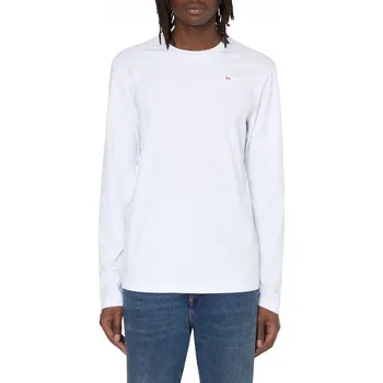 Pánské tričko TRIČKO DIESEL T-DIEGOR-LS-MICRODIV T-SHIRT BRIGHT WHITE