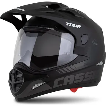 Motodoplněk Přilba Tour 2.0 Dual, CASSIDA (černá matná/šedá, plexi s přípravou pro Pinlock) 2026 XL (61 až 62 cm)