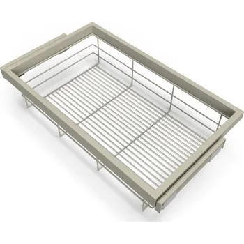 Odpadkový koš Emuca Výsuvný drátěný koš s tlumením NEXUS 760 - 794 mm / Béžový