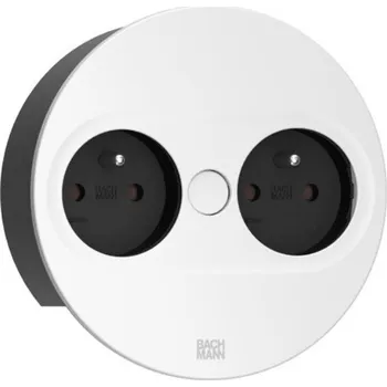 Elektrická zásuvka Bachmann Elektrická zásuvka Twist oválná 2x 230V / bílá matná