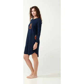 Dámská noční košile Vamp - Vánoční noční košile s potiskem skotského teriéra 21512 - Vamp blue S