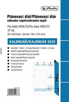 Náplň do diáře Herlitz 00510776 náplň do kroužkového diáře A5 týdenní 85 listů 2025