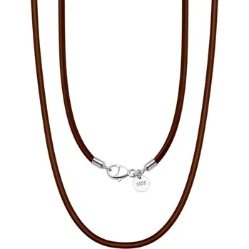 Řetízek Majya Kožená hnědá šňůrka BRUNO 60 cm | šířka 3 mm Ag/; ≤4,63 g 11207