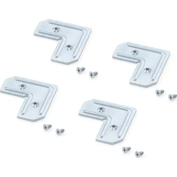 Stavební profil Emuca Sada rohů pro profil PLUS 4 a PLUS 11 / Stříbrné šrouby