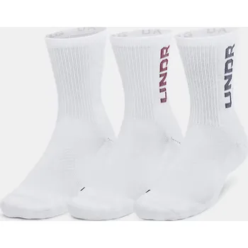 Pánské ponožky Under Armour Ponožky UA Performance UA 3-Maker Mid-Crew - bílé M