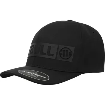 Módní doplněk Pánská kšiltovka PitBull West Coast stretch fitted full cap HILLTOP - černá L/XL