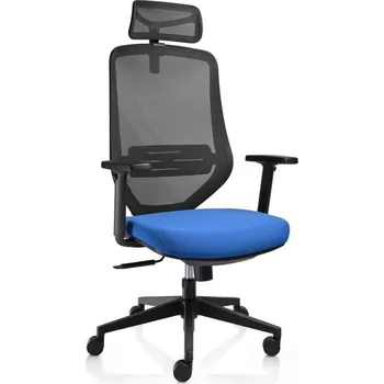 Kancelářská židle KESY s podhlavníkem (černo-modrá)