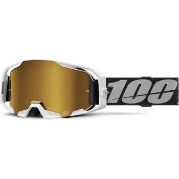 Motocyklové brýle ARMATIC 100% brýle RAPIDRACER, zlaté true plexi