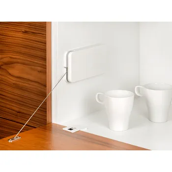 Nábytkové kování Emuca Skládací mechanismus s tlumením MiniWINCH / Bílá 14 kg